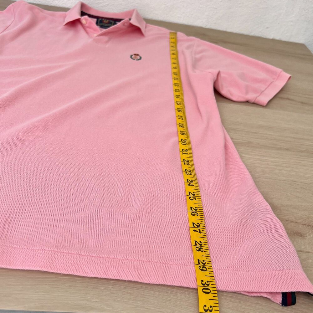Vintage 90s Chaps Ralph Lauren 100% Cotton USA Made Pink Polo Shirt Size Medium - Picture 13 of 15